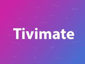 TiviMate IPTV Player logo on a dark blue background.